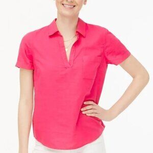 J. Crew 100% linen popover top - Bungalow style